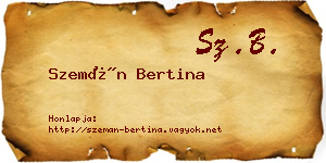 Szemán Bertina névjegykártya